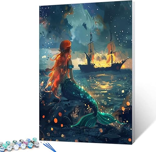 Vista 10 de Tucocoo Tatuajes de Mujeres y Pintura de Frutas por Números para Adultos Principiantes, Chica Tatuada Pintar por Números en Lienzo Fácil de Pintar