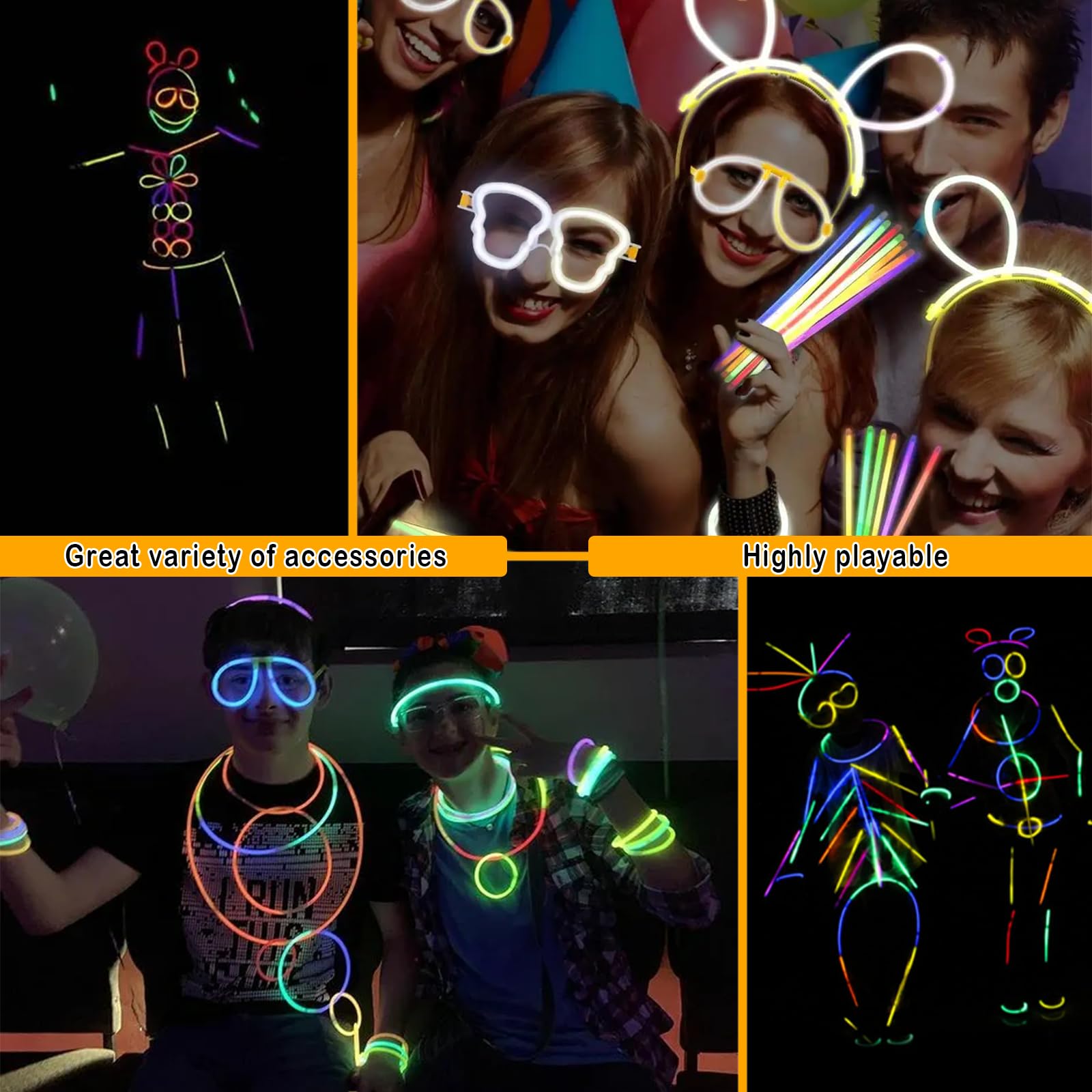360 Pezzi Braccialetti Luminosi Fluorescenti - Per Feste, Compleanni, Halloween, Gadget Colorati - Foto 9