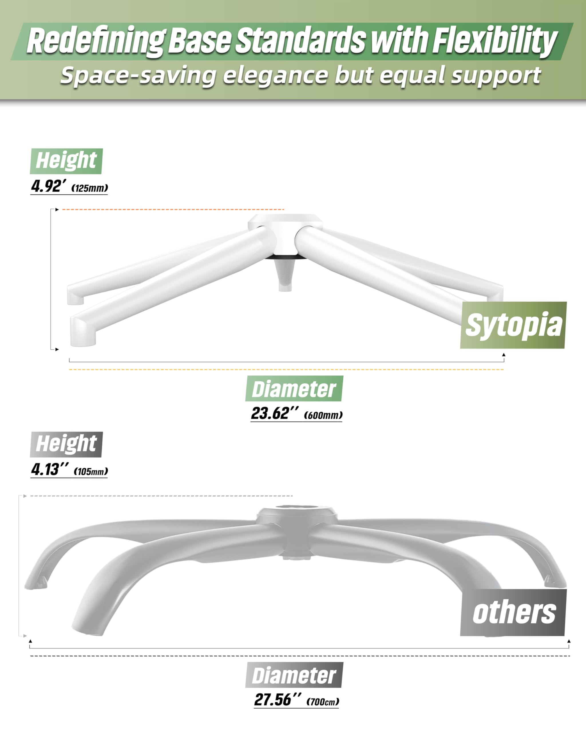 Sytopia Base di ricambio per sedia da ufficio, colore