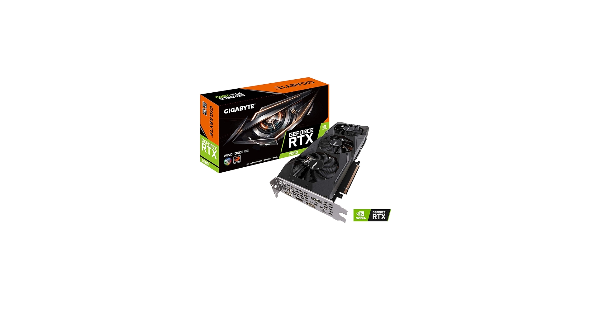 【GIGABYTE  RTX 2080】GV-N2080WF3OC-8 GIGABYTE GeForce RTX 2080 WINDFORCE 8G Graphics Card, 3 x