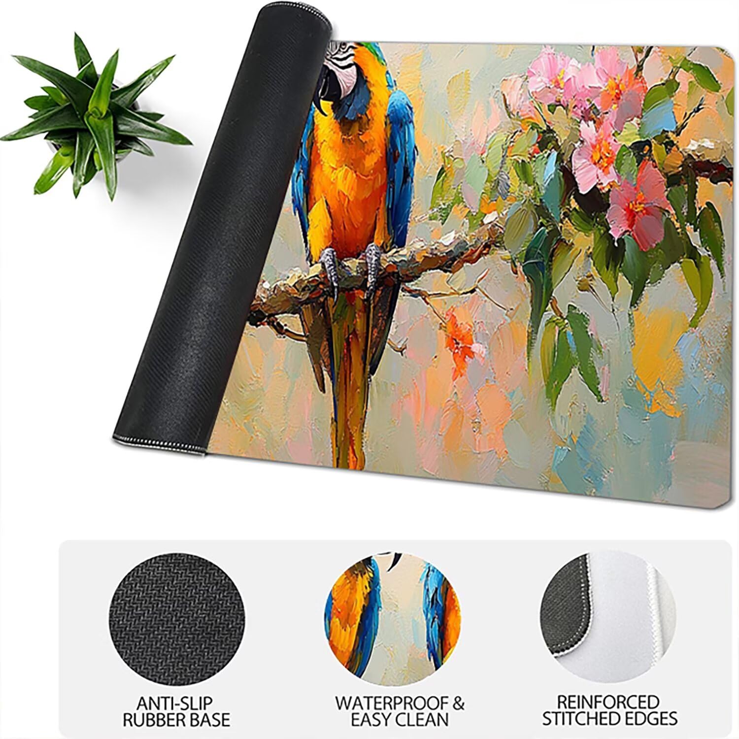 Lejnlnng Podkładka pod mysz do gier XXL, 160 x 80 cm, duża mata na biurko dla zwierząt, wodoodporna podkładka pod mysz XL, antypoślizgowa gumowa podkładka pod mysz z przeszytymi krawędziami do biura