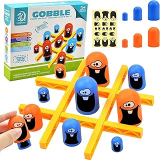 Big Eat Small Tic Tac Toe Game Set, 2 Players Tic Tac Toe Big Eat Small Game Parent-Child Interactive, Blue Orange Gobblet Gobblers Board Game, Family Games to Play and a Classic Game (A)
