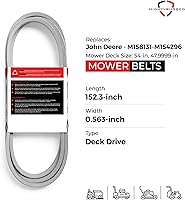 Vista 2 de MightyRugged M158131, M154296 Correa de repuesto para podadora John Deere de 54 pulgadas, correa de aramida resistente para EZtrak Series, Z425
