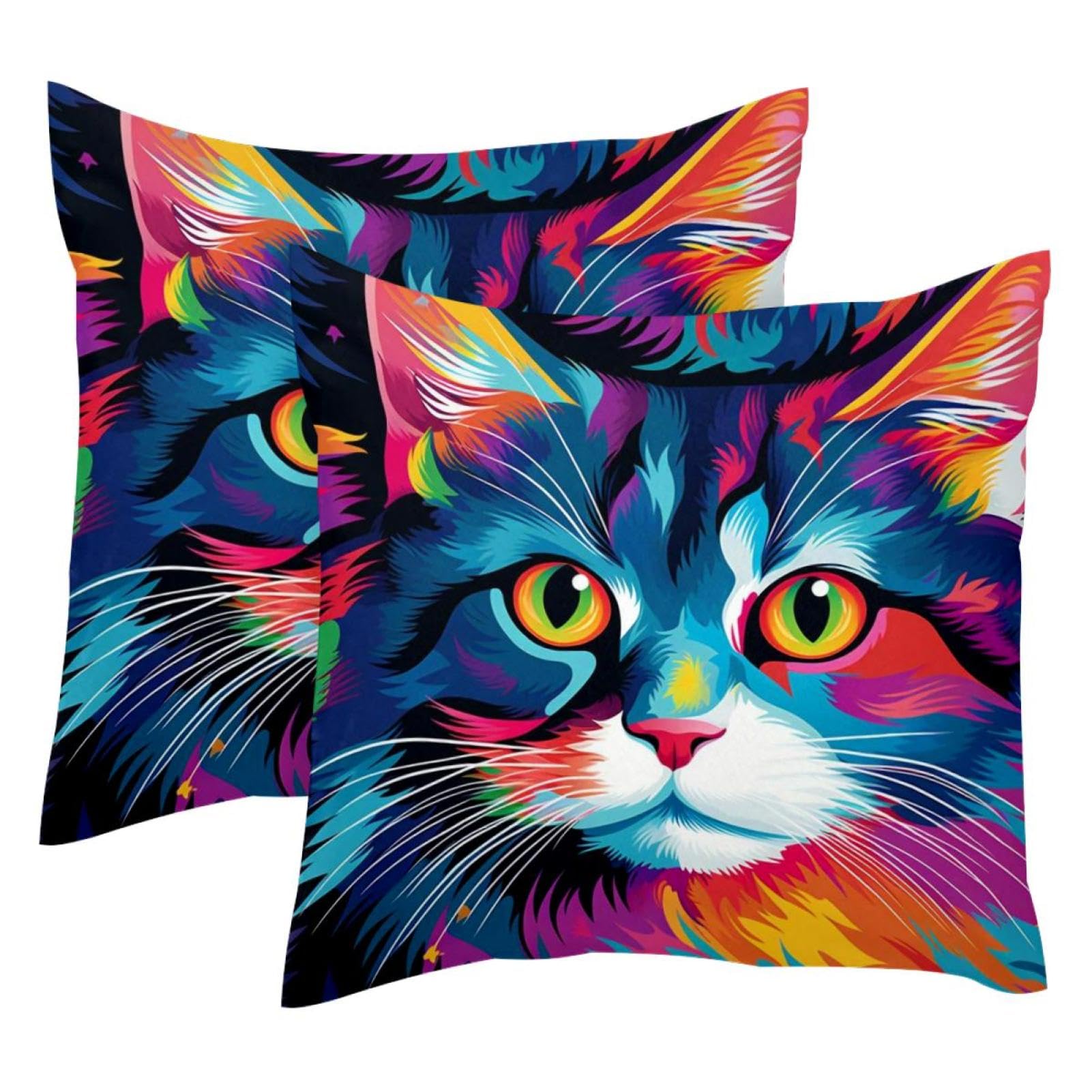 Housse de coussin chat velours doux pour une ambiance cosy au salon