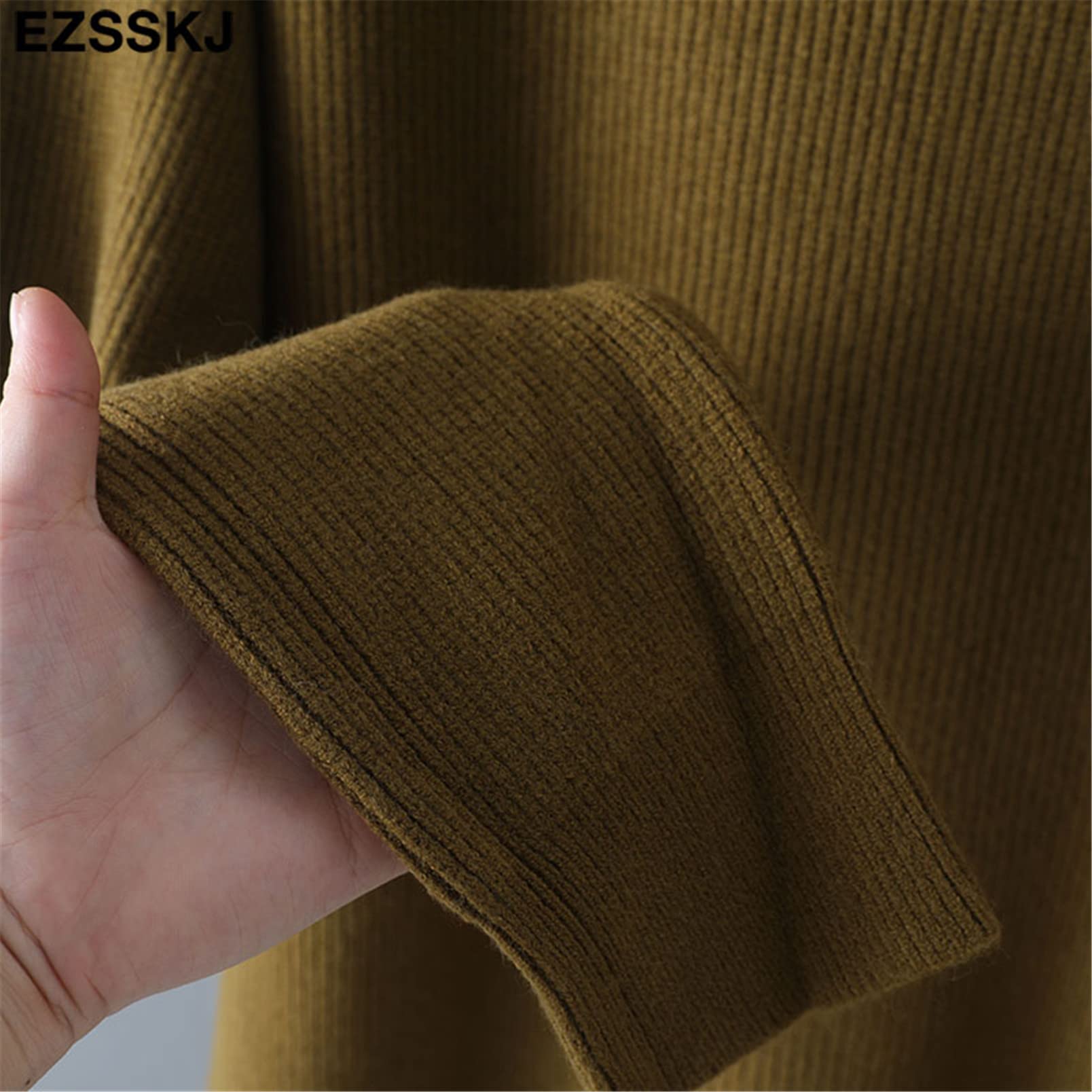 Suéter de lana de las mujeres Otoño Invierno Cálido Cuello de tortuga Casual Suelto Oversize Pullover Top