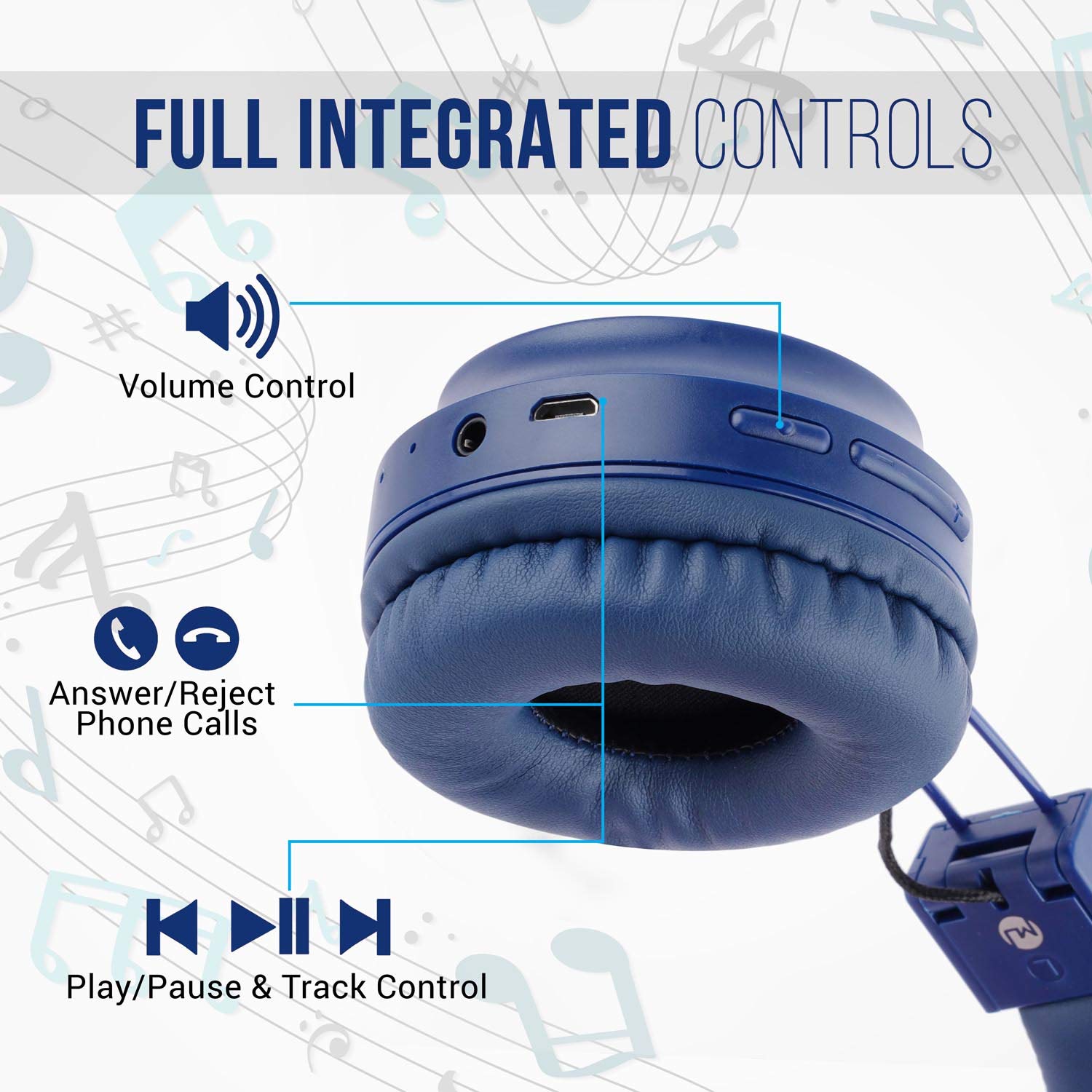 Macjack Wave 300 On Ear Bluetooth Headphones With Thumping Bass