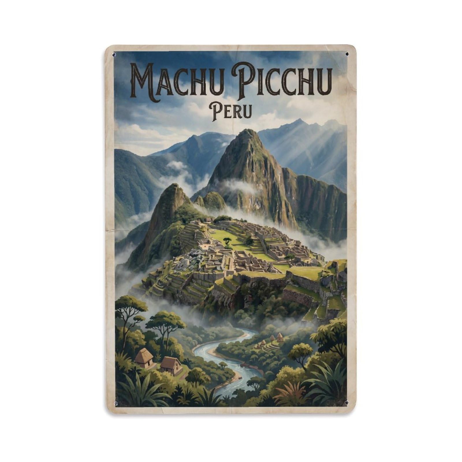Peru Machu Picchu Vintage Travel Metal Tin Sign