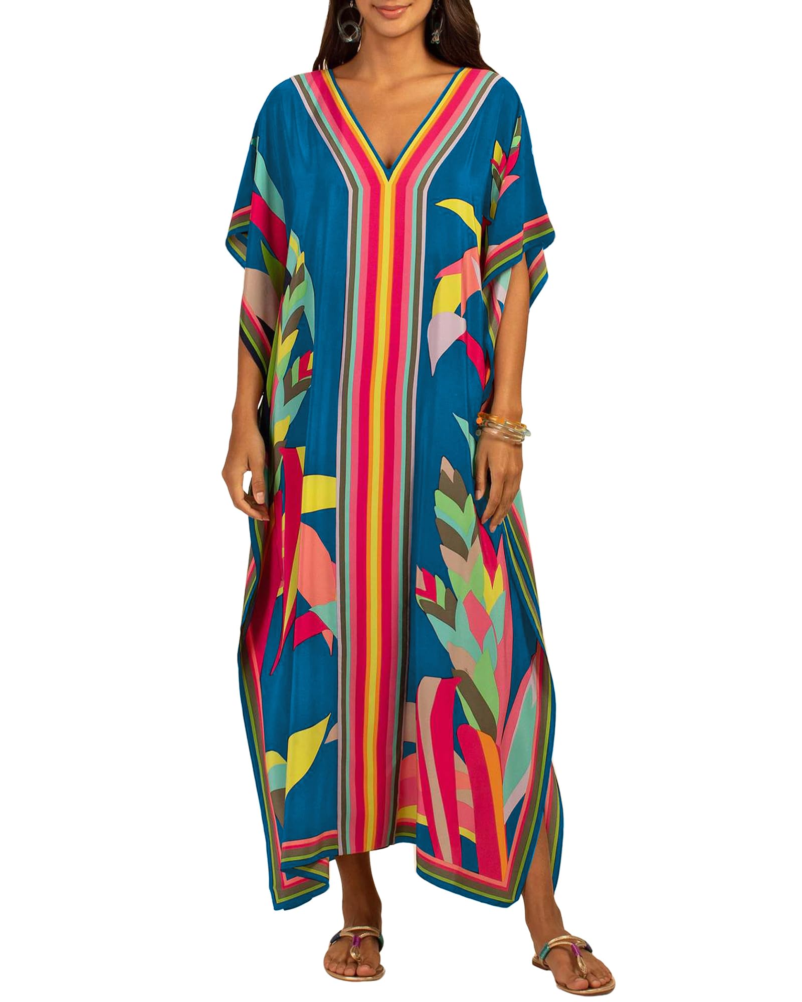 Women Plus Size Kaftan Dress Swimsuit Cover Up Caftan Maxi Beach Dresses Cover Ups