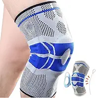 Joelheira Ortopedica De Compressão Silicone E Fio De Flexível Aço Tensor Alívio De Dor Tensor articulada juelheirra patelar ligamento rompido Fitness Cross Proteção Silicone Cores Variadas (GG (X-Large))