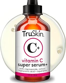 TruSkin Vitamin C Super Serum for Face - Five Skin Benefits in One Serum with Vitamin C, Retinol, Niacinamide, Hyaluronic Acid & Squalane - Brighten, Firm & Smooth the Look of Skin, 2 Fl Oz
