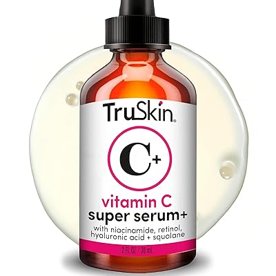 TruSkin Vitamin C Super Serum - Niacinamide, Retinol, Hyaluronic & Salicylic Acid - All-in-One Anti Aging Serum for Face – Improve Appearance of Dark Spots, Firmness for Brighter Looking Skin, 2 Fl Oz