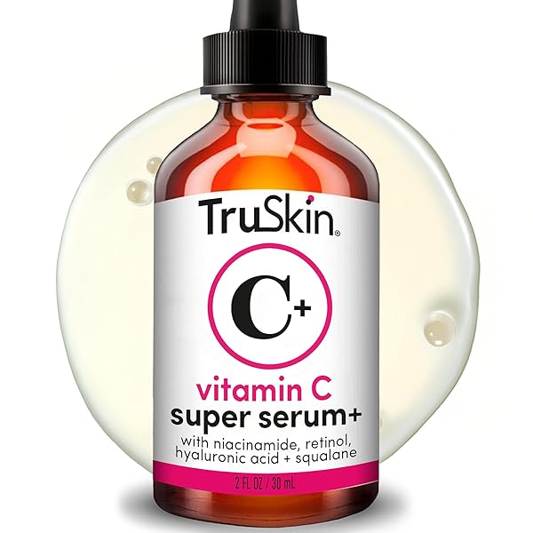 TruSkin Vitamin C Super Serum - Niacinamide, Retinol, Hyaluronic & Salicylic Acid - All-in-One Anti Aging Serum for Face – Improve Appearance of Dark Spots, Firmness for Brighter Looking Skin, 2 Fl Oz