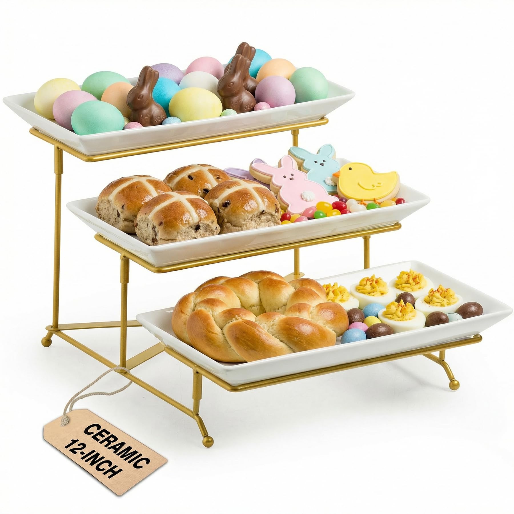 LAUCHUH 3 Tier Serving Tray