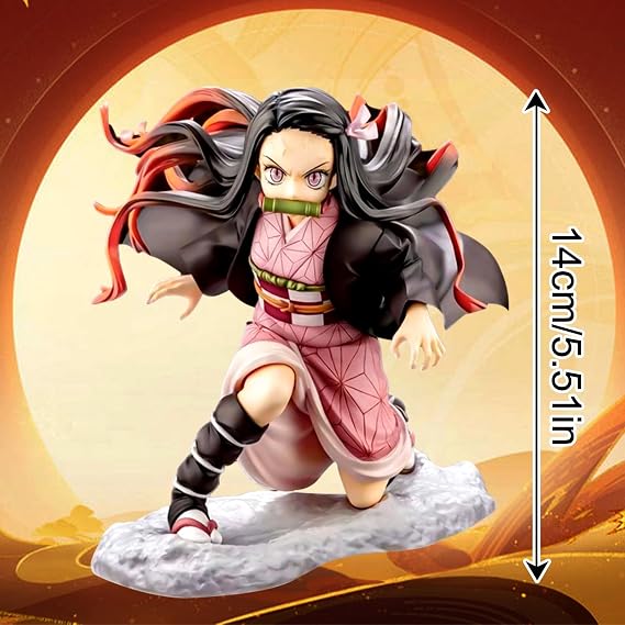 Demo Slae Figures 14 cm Nezuko Figures Anime Figure Kimetsu No Yaiba Figure Nezuko Toy Demo Slae Ornaments DemoSlae Statue Nezuk Action Figure Gift