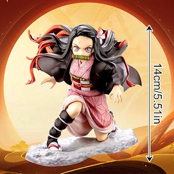 Demo Slae Figures 14 cm Nezuko Figures Anime Figure Kimetsu No Yaiba Figure Nezuko Toy Demo Slae Ornaments DemoSlae Statue Nezuk Action Figure Gift