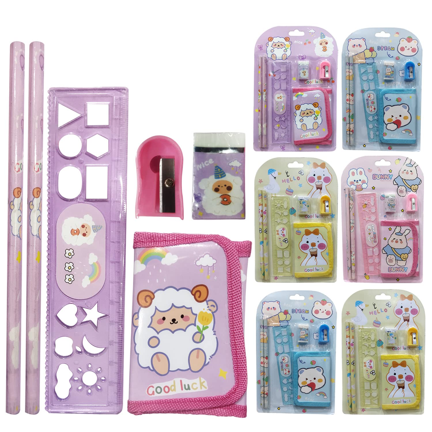Party Propz Pencil Rubber Sharpener Set - 6 Pcs Pencil Eraser Sharpener Combo Pack | Stationery Items for Girls | Return Gift for Kids, Pencil Sharpener Rubber | Stationery Set for Kids Return Gift (B0C6YC2MGY) Amazon Price History, Amazon Price Tracker