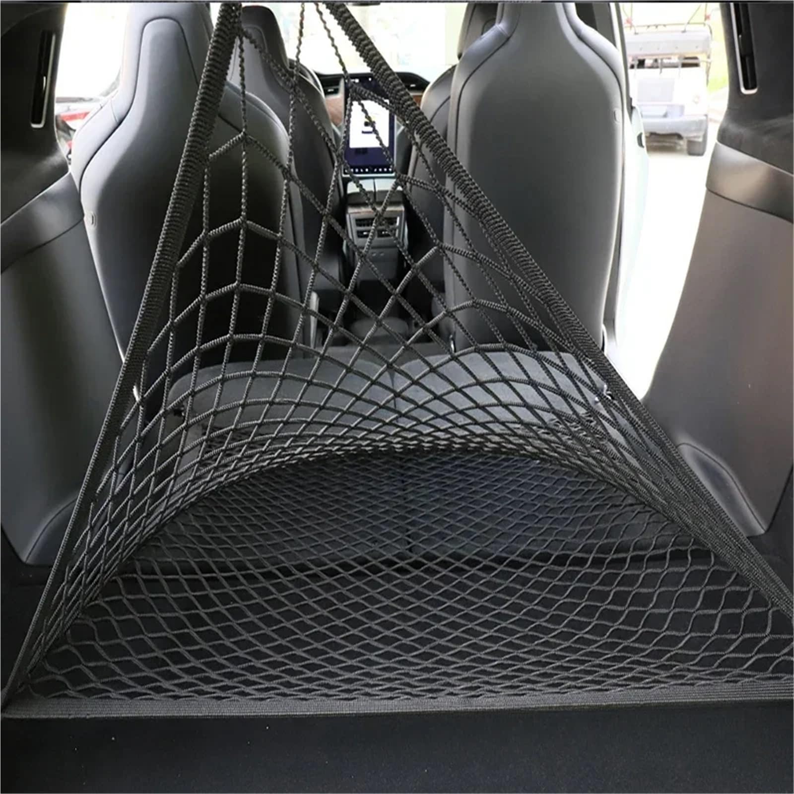 Rete Organizer in Rete for Bagagliaio di un'auto in Nylon | Rete portaoggetti for bagagliaio auto nera 80x60 cm