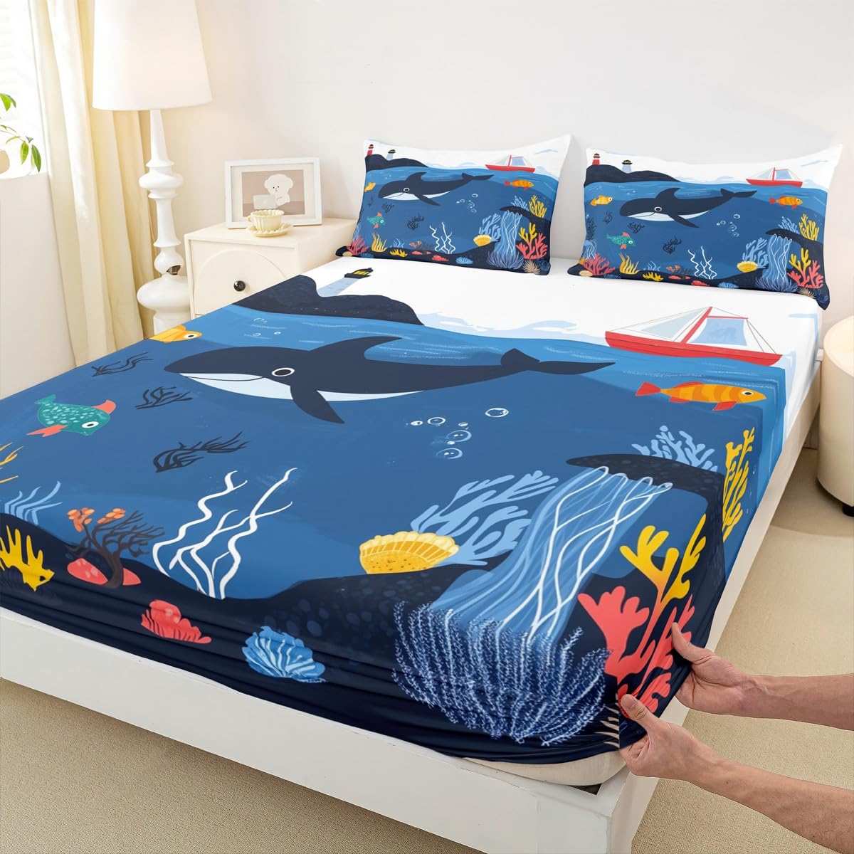 Set di biancheria da letto con fenicottero tropicale con foglie tropicali ananas e foglie tropicali set per bambini ragazzi ragazze piumino piumone traspirante set per letto 135x200cm