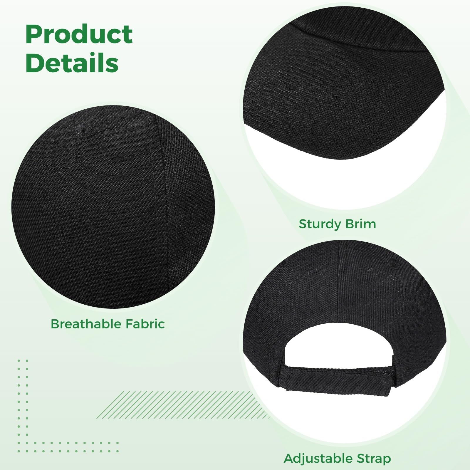 Cappellini da baseball neri, confezione da 24, cappelli da camionista vuoti con cinturino regolabile, coperchi a sublimazione per ricamo fai da te, tessuto traspirante, uso versatile