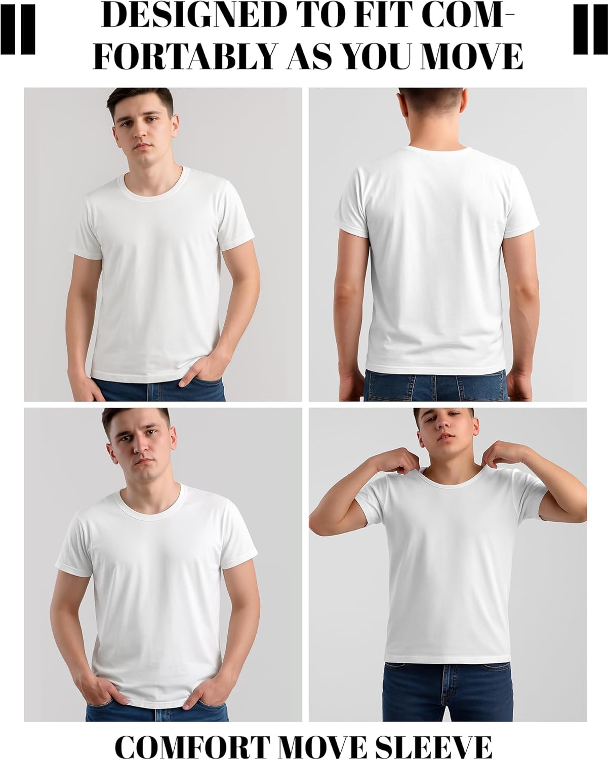 Taiyin 8 Pack Men's T Shirt Crew Neck Short Sleeve Bulk Slim Athletic Active Shirts Quick Dry Shirts for Men - Image 2