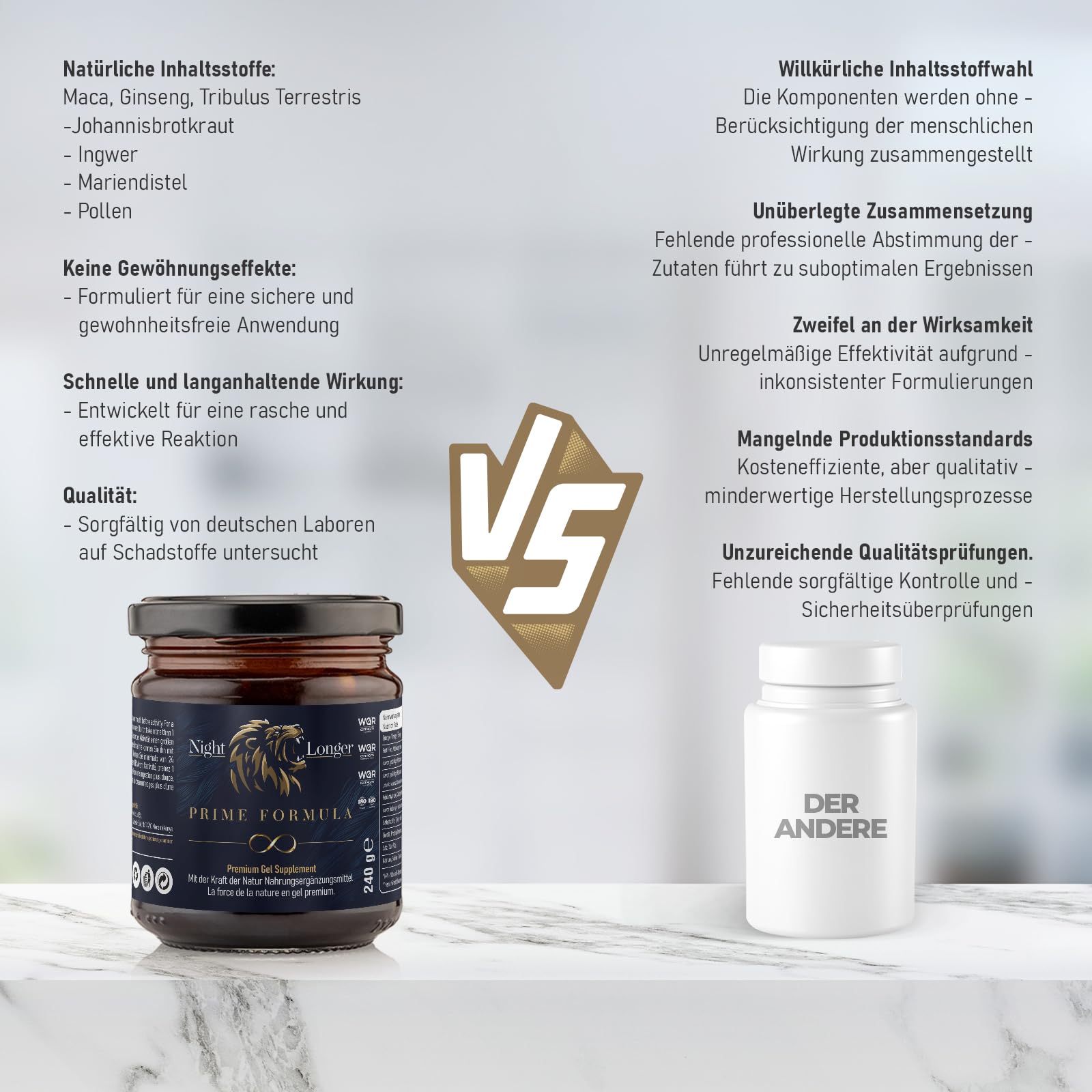 Prime Formula Maca Gel, Sofortwirkung, Extra Stark für aktive Männer, Ginseng & Tribulus Terrestris 240gr Jar - 4 Stück