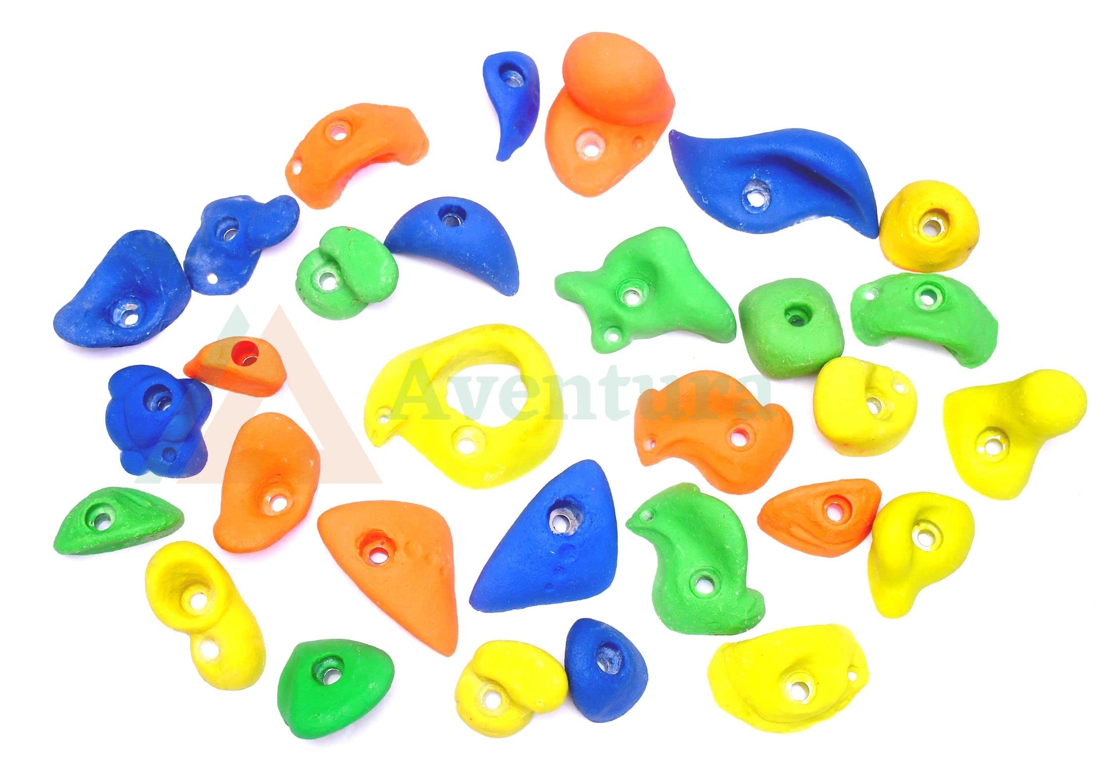 Aventura® Adventures Wall Climbing Holds Set of 50, Used in Indoor and Outdoor Climbing Walls (Multicolor), Made in India