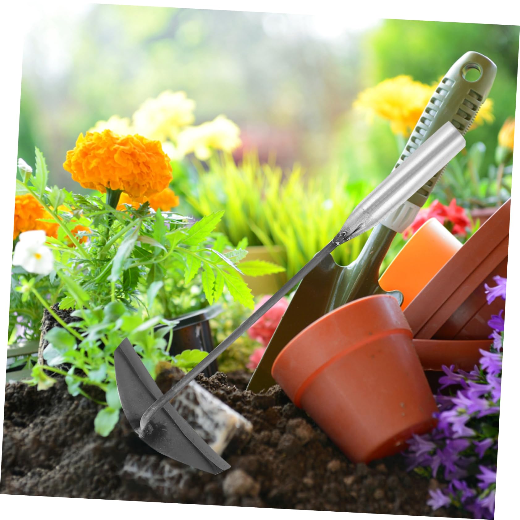 Garneck Portable Rake Hand Hoe Set Garden Tools for Gardening Weeding Puller Uprooting Gardening Tool Set