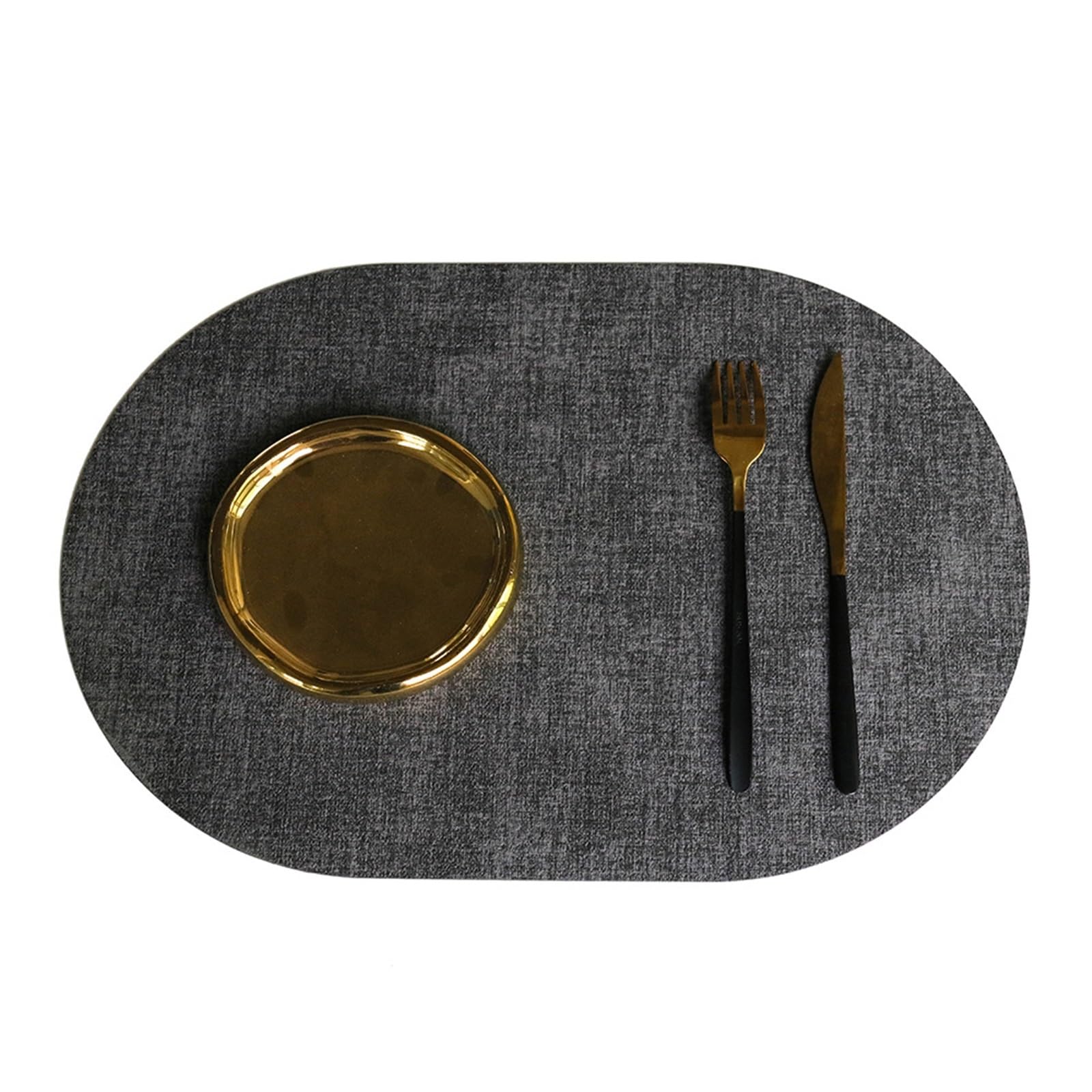 Décoration de Table, Sets de Table, Tapis de Cuisine/Salle à Manger en Similicuir, Forme Ovale, pour Restaurant à Domicile