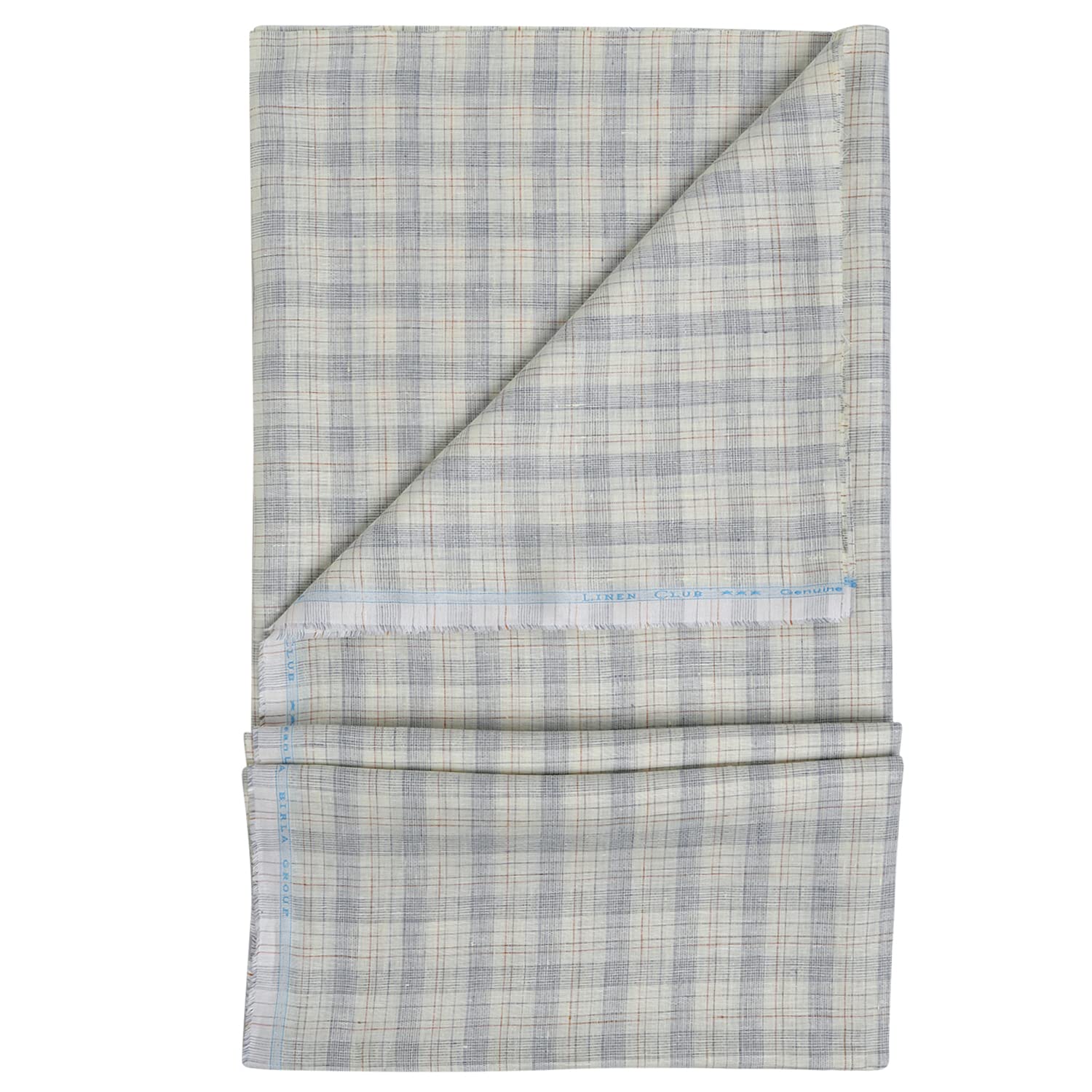 Linen Club Men's Pure Linen Brown Chambray Shirting Fabric