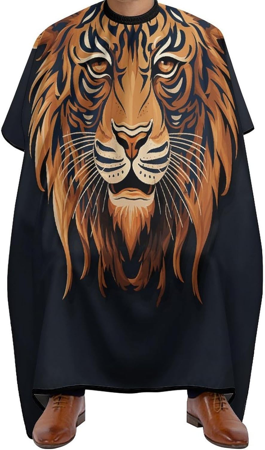 New Year Tiger Logo Design Apron for Women Men,Barber Cape with Adjustable Snap Closure,Hair Cutting Cape,66.9 X 56.7 Inches for Hair Dye, Comb-out, Styling, Shampoo