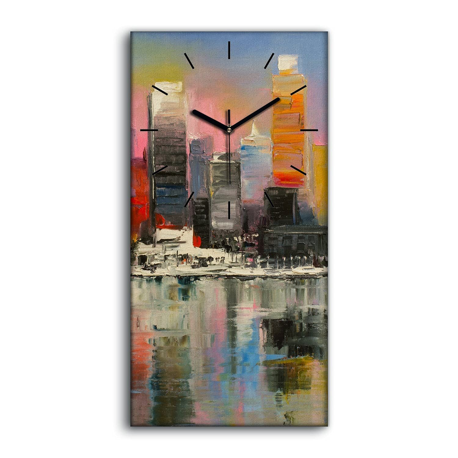 Horloge sur Toile Tableau Mural Silencieux pour Décorer la Maison