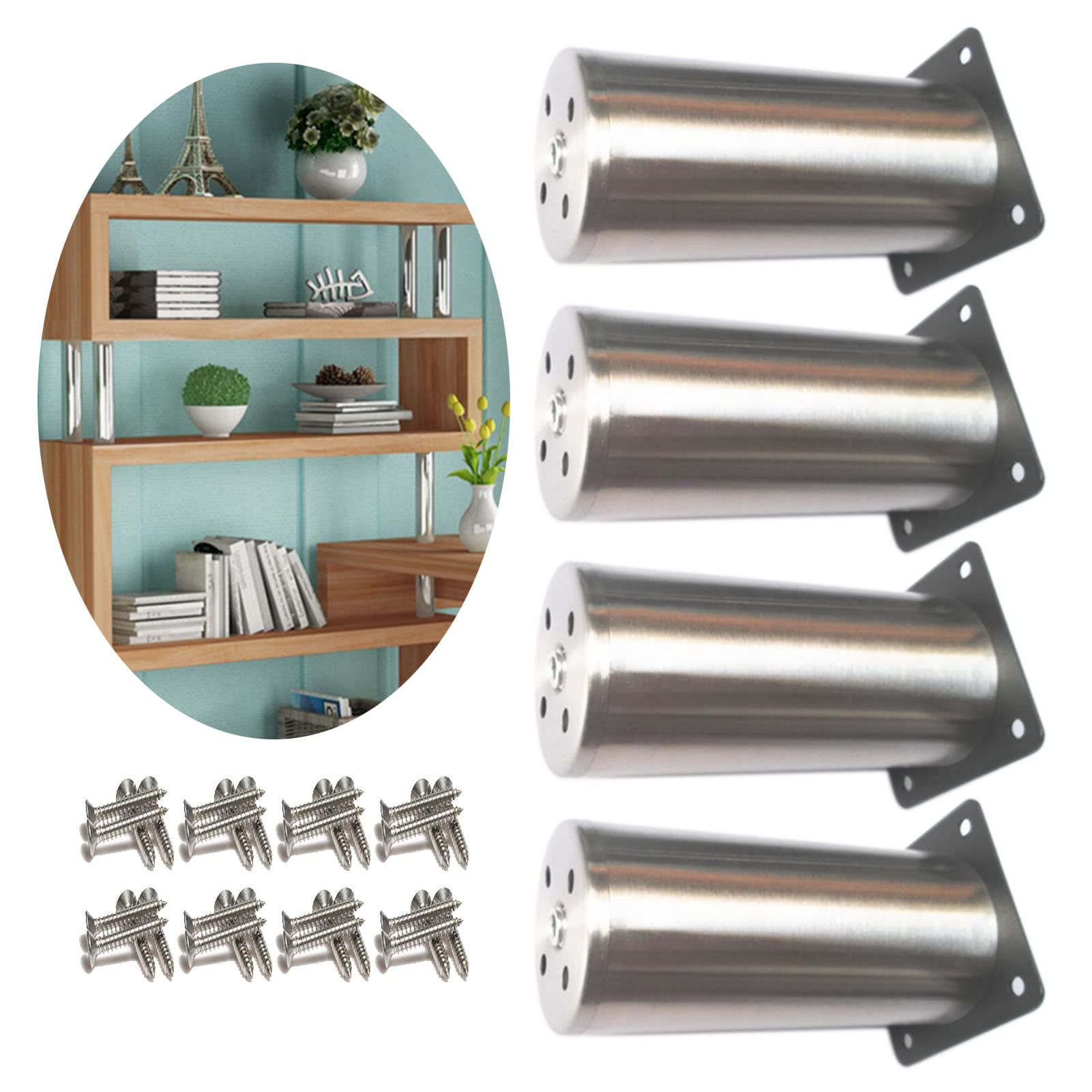 Patas para muebles de metal de fijación doble para elevar gabinetes y solucionar desniveles