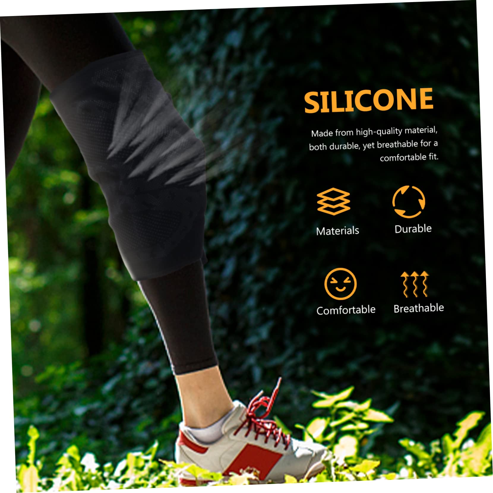 NOLITOY Silicone Spring Knee Pads Neoprene Compression Sleeves for Running Brace Alternative Supportive Fitness Accessory