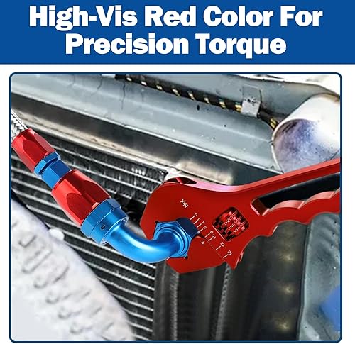 Miniatura 6 de AN Fittings - Llave AN ajustable de aluminio para accesorios de extremo de manguera 3AN-16AN, pequeña roja (con almohadillas de mordazas de tornillo