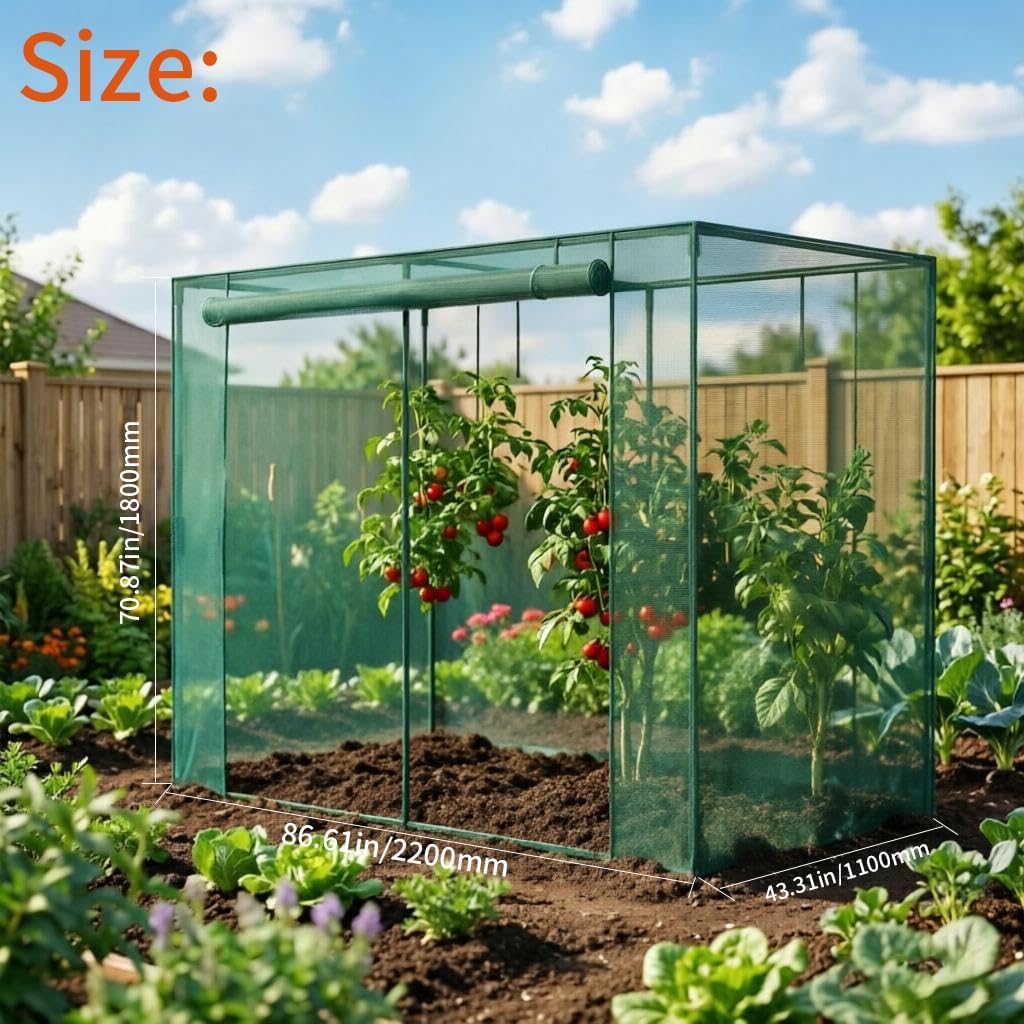 Premium Steel-Frame Plant Protection Net/Crop Cage, A Reusable Garden net Enclosure Designed to Shield Plants from pests, Animals, and Harsh Weather Conditions. (87.1 * 43.3 * 71.1'', Rectangular)