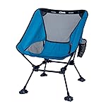 iClimb Ultralight Compact Camping Folding Beach Chair with Anti-Sinking Large Feet and Back Support Webbing (Blue - Square Frame)