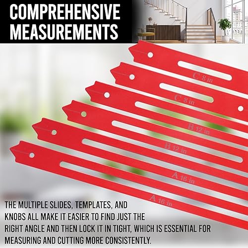 Miniatura 9 de DIRECT FITS Herramienta de plantilla de banda de rodadura de escalera y plantilla de medición para elevador, estante, paneles de yeso, particiones