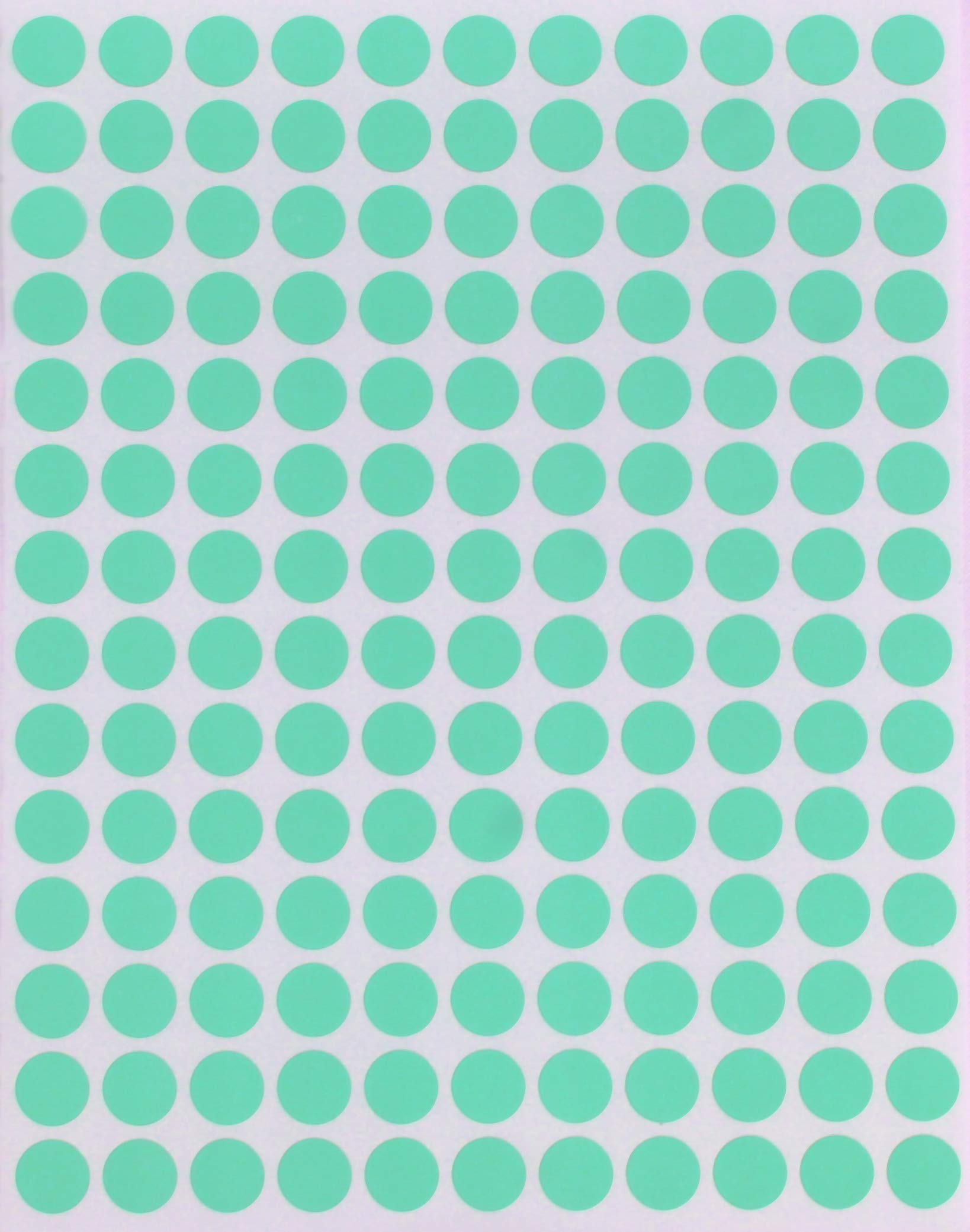 Royal Green Colored Dot Stickers 0.375 inch - Pastel Green Color Coding Round dots 10 mm - 700 Pack