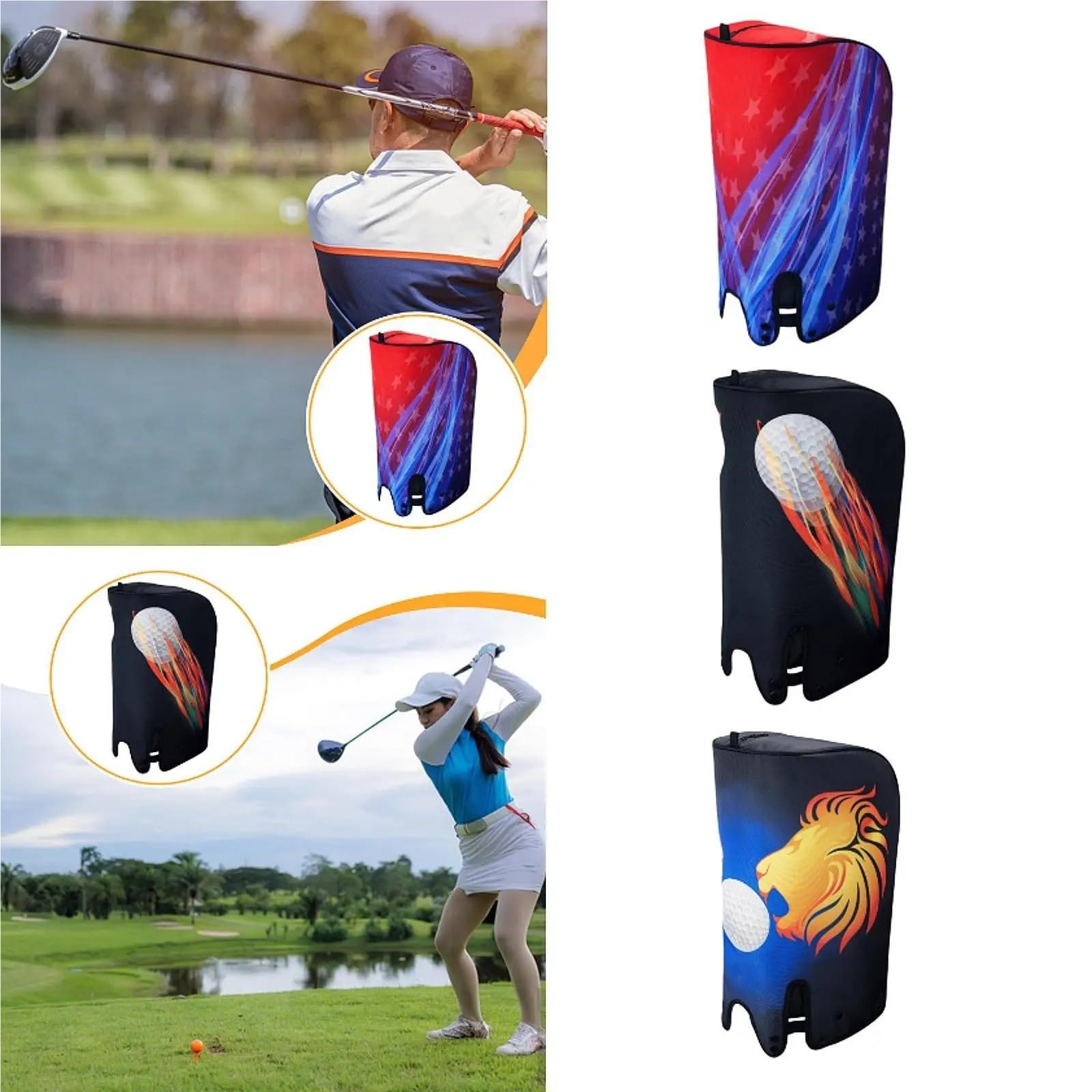 Funda para Bolsa De Golf Bolsa de Golf Cubierta Lluvia Capucha a Prueba Polvo Protector Ligero Universal for Hombres Mujeres Golfista Profesional al Aire Libre