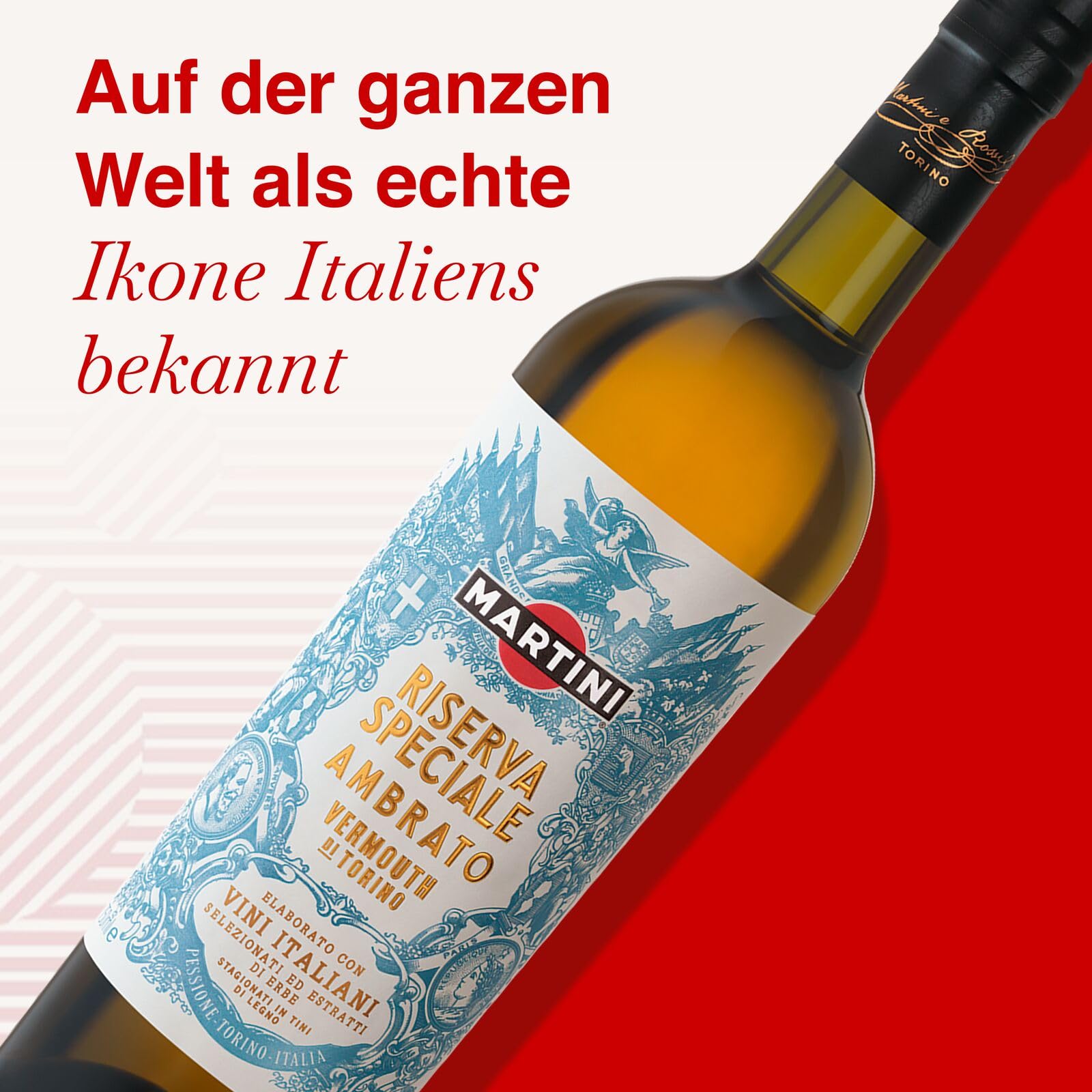 MARTINI Riserva Speciale Ambrato Wermut Aperitif, 18% vol., 75cl / 750ml, heller Wermut angereichert mit einzigartigen Botanicals