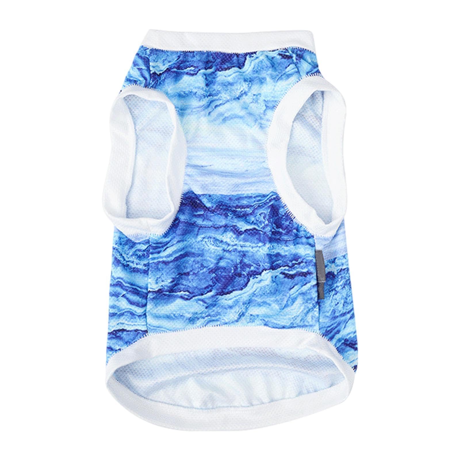 Colcolo Dog Cooling Vest Pet Vest Lightweight Breathable Comfort Cooling Coat for Beach Small Medium Large Dogs, Blue 3XL
