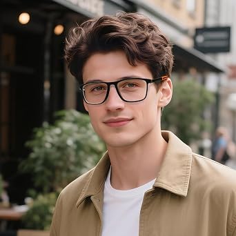 Kerecsen 3 Pack Reading Glasses for Men – Sporty Style Blue Light Blocking Square Frames Lightweight Comfortable Readers