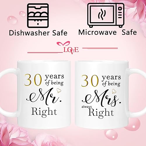 Miniatura 5 de Regalos de boda para parejas, 30 aniversario, regalos ideales para esposa, marido, padres, pareja, abuelos, 30 aniversario, tazas de café, juego de