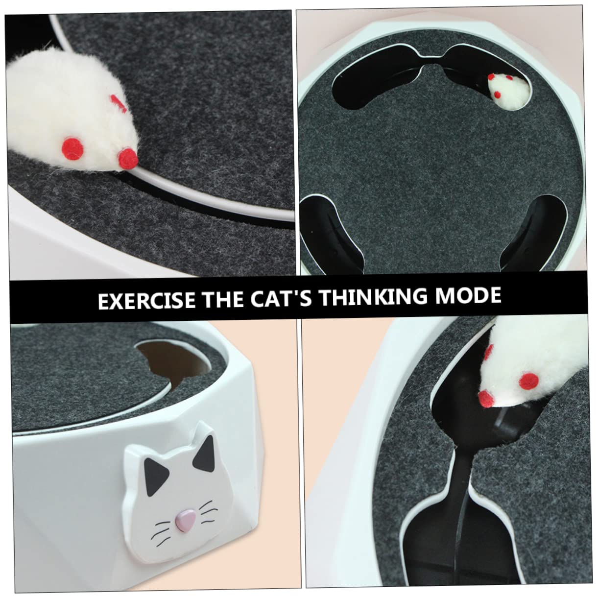 Toddmomy Jouet Interactif Automatique pour Chat Souris Électronique Blanche en Abs, Fonctionnant sur 3 Piles AA, Portable pour Exercice et Amusement des Chatons