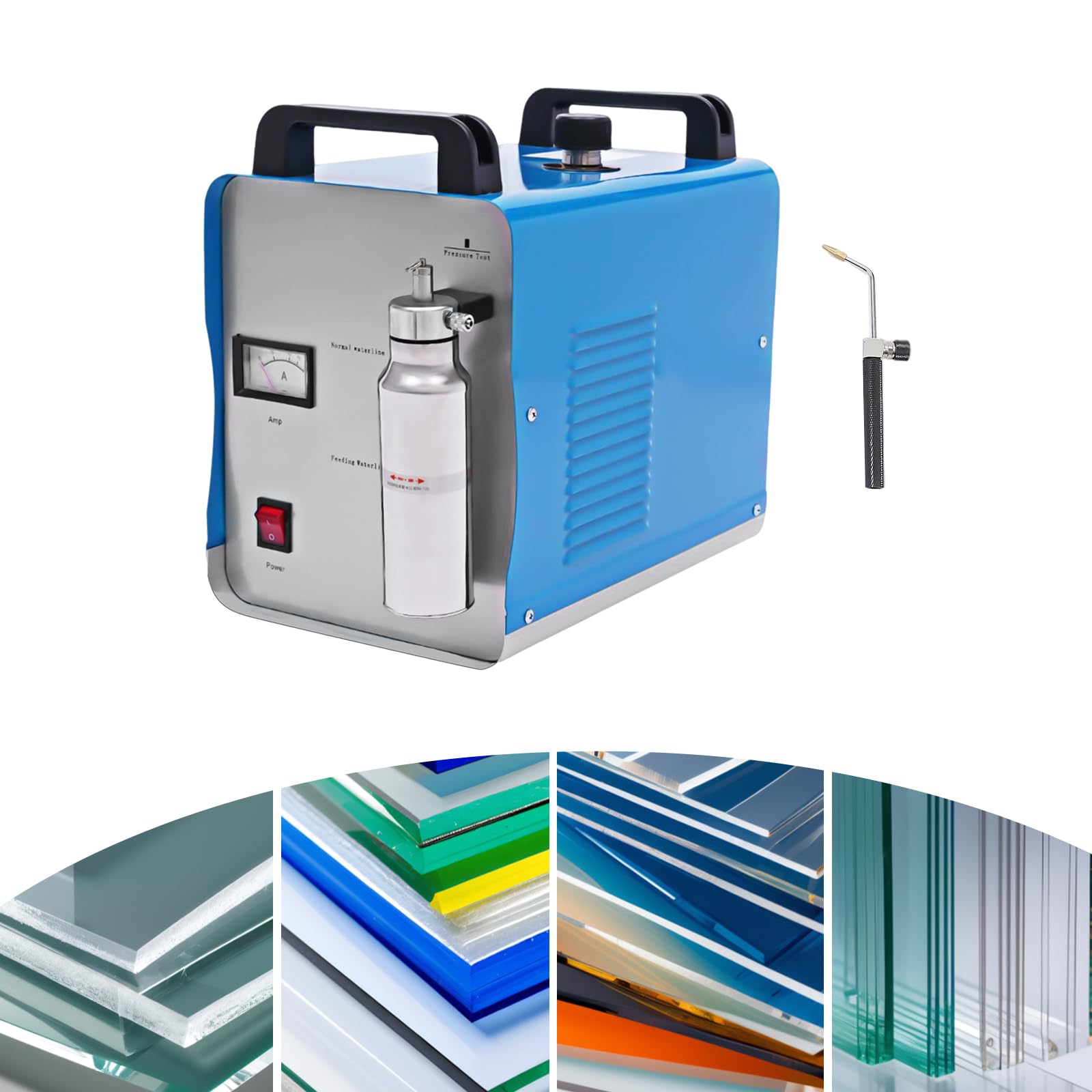 Acrylpoliermaschine, Flammpoliermaschine, Sauerstoff-Wasserstoff-Schweißgerät, 75 l/h Acryl-Flammpoliermaschine, Rechteckflammengenerator