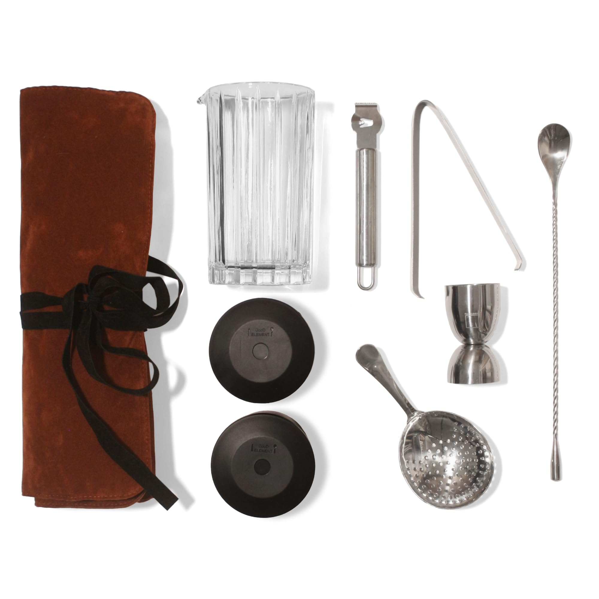8 piezas, kit de fabricación de cócteles, kit de cóctel antiguo, moldes grandes para cubitos de hielo, vaso mezclador de cóctel, agitadores de cóctel, accesorios de bar en casa, kit de