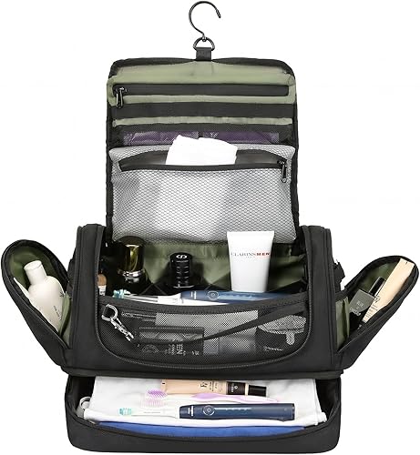 Neceser para hombres, organizador de artículos de aseo personal para viajes, resistente al agua, bolsas de afeitado para accesorios de aseo