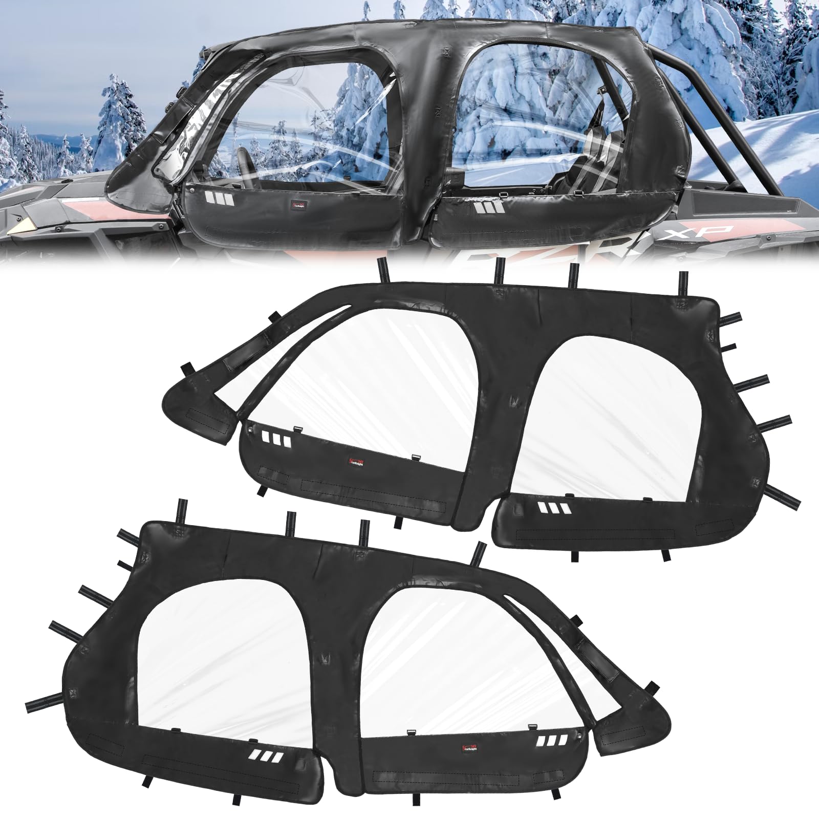 StarknightMT Cab Enclosure For RZR XP4 1000 2014-2023, Upgraded Zipper Soft Upper Doors Waterproof Side Window Compatible With Polaris 2014-2023 RZR XP 4 1000/19-21 XP4 TURBO