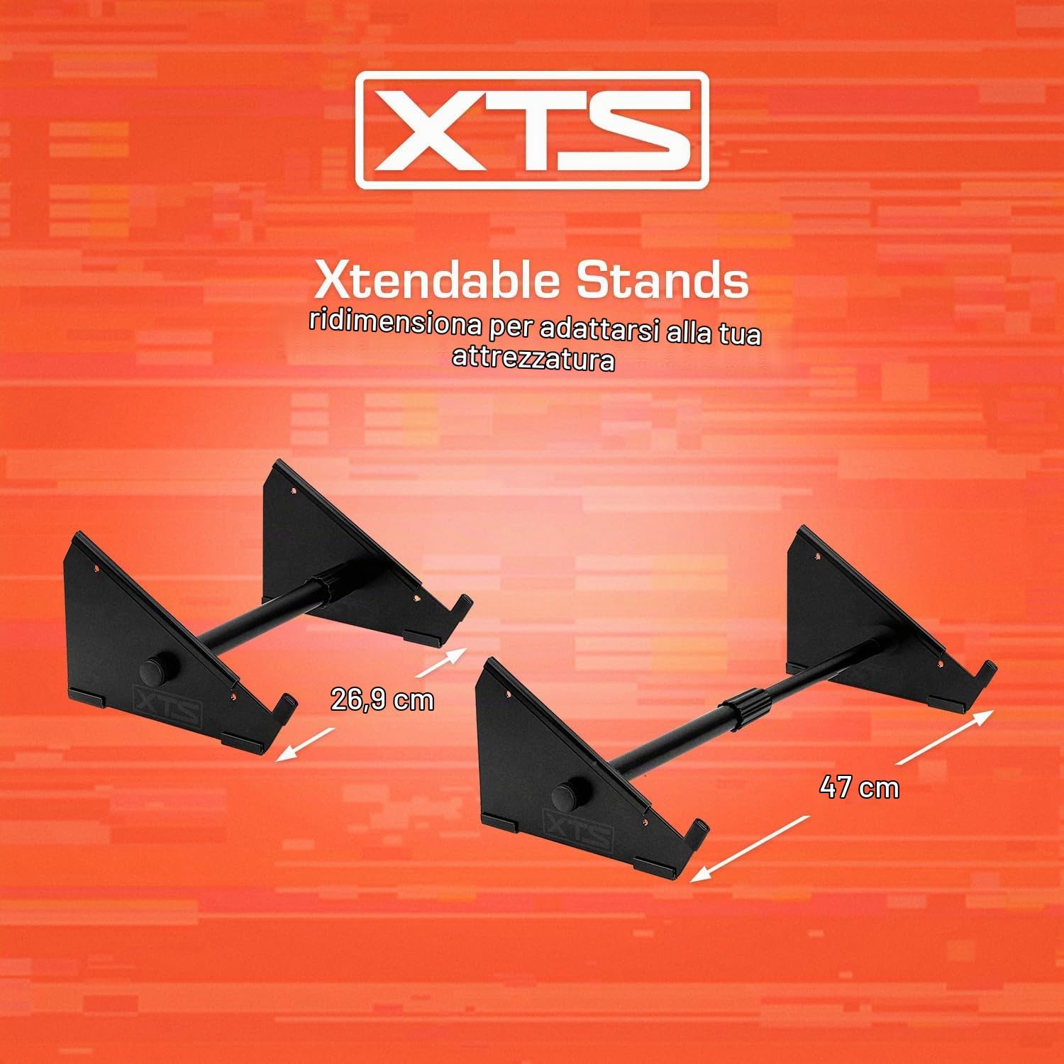 XTS Stand Large, supporto (supporto da tavolo stabile e portatile, per pedali, sintetizzatori, con larghezza regolabile da 26,67 a 46,36 cm, angolo di inclinazione di 30 gradi)