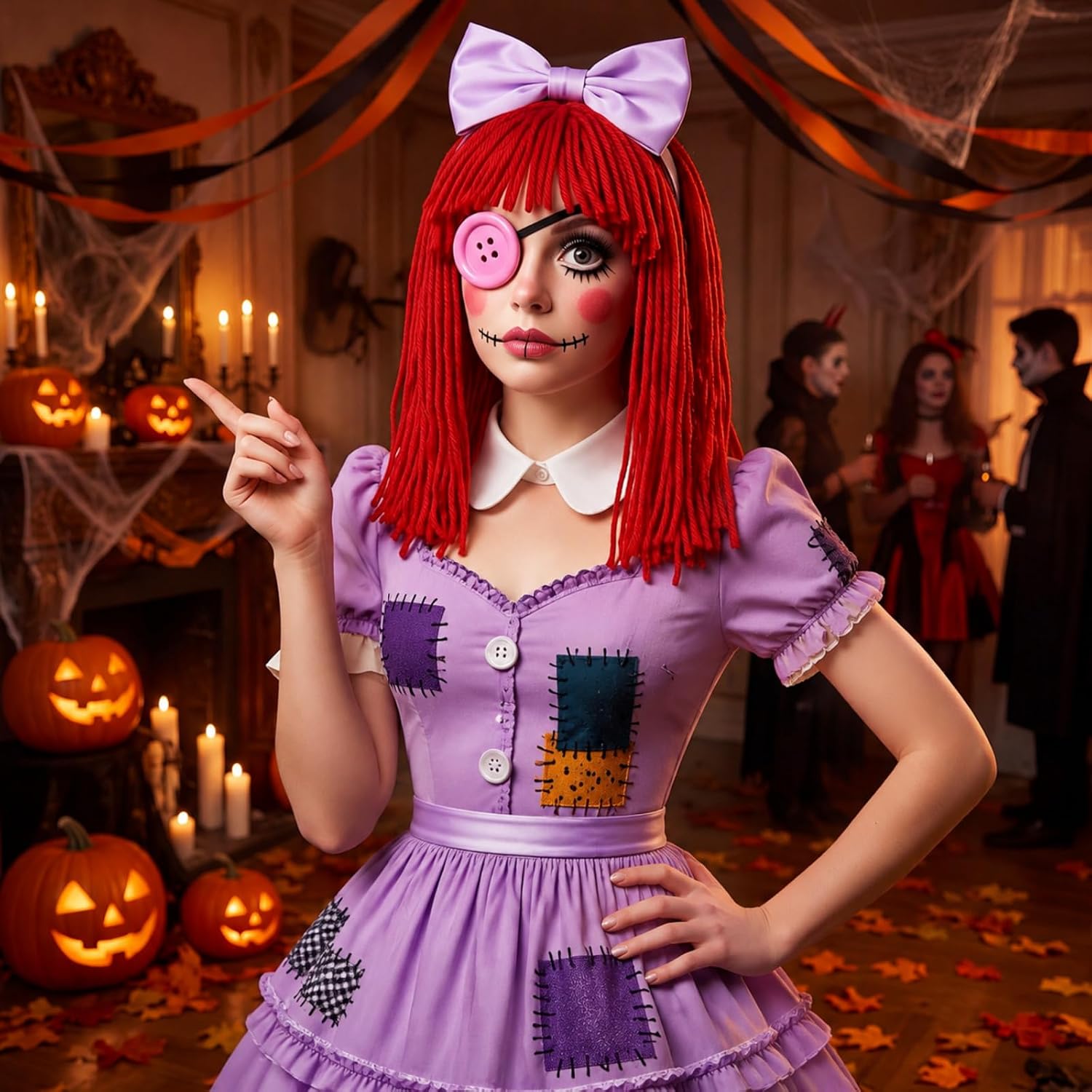 4 Pcs Halloween Rag Doll Costume Set Cartoon Circus Patchwork Doll